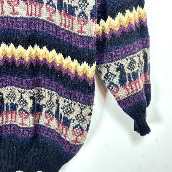 GAMBOA Andean Alpaca Wool Sweater Mens size Small Warm Cozy Handmade - Picture 3 of 12